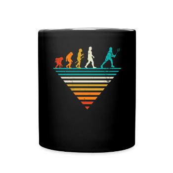 Menschliche Evolution - Vintage Badminton - Tasse einfarbig - Schwarz - Vorne