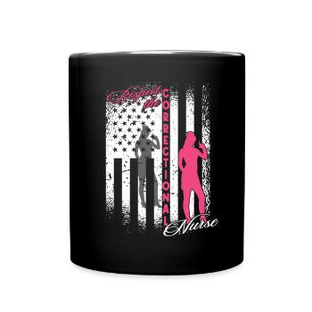 Prisons RN Correctional Nurse - Full Colour Mug - black - Front