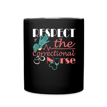 Prisons RN Correctional Nurse - Full Colour Mug - black - Front