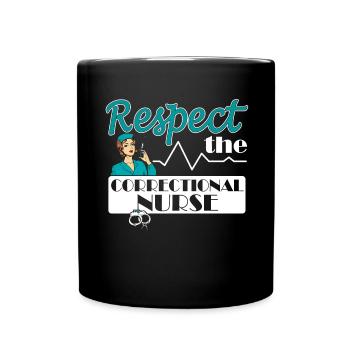 Prisons RN Correctional Nurse - Full Colour Mug - black - Front