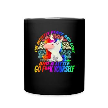 Ich Bin Hauptsächlich Frieden, Liebe - Yoga - Tasse einfarbig - Schwarz - Vorne