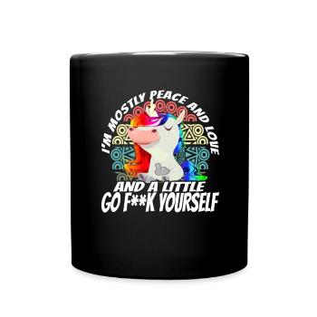 Ich Bin Hauptsächlich Frieden, Liebe - Yoga - Tasse einfarbig - Schwarz - Vorne
