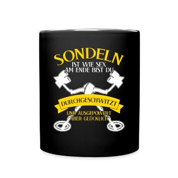 Sondeln lustig Metalldetektor Sondler - Tasse einfarbig - Schwarz - Vorne