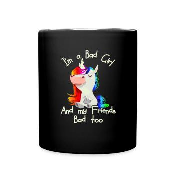 Mes amis mauvais à la licorne du majeur - Mug uni - noir - Devant