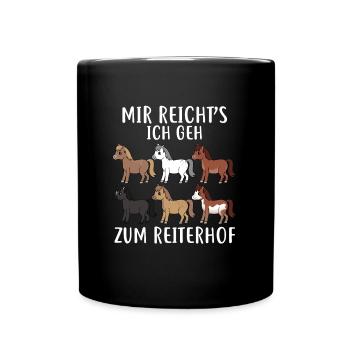 HORSESPACKMIRREICHTSICHGEJZUMREITERHOF - Tasse einfarbig - Schwarz - Vorne