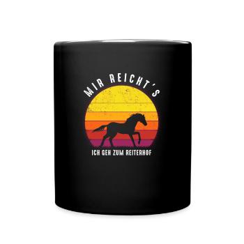 SUNSETHHORSE MIRREICHTSICHGEHZUMREITERHOF - Tasse einfarbig - Schwarz - Vorne