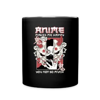 ANIME BOYS2 ANIMEMAKESMEHAPPYYOUNOTSOMUCH - Full Colour Mug - black - Front