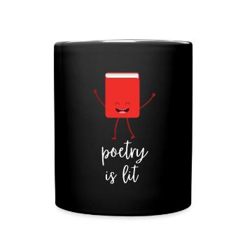 Poetry Is Lit - Tasse einfarbig - Schwarz - Vorne