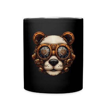 Steampunk Panda Bear Gift Steampunk - Full Colour Mug - black - Front