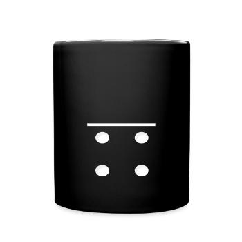 Domino Game Tile 0-4 - Lustiges Gruppenkostüm - Tasse einfarbig - Schwarz - Vorne