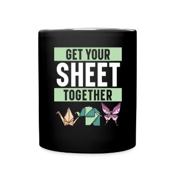 Gather Your Sheet Paper Art Japanese Ku - Full Colour Mug - black - Front