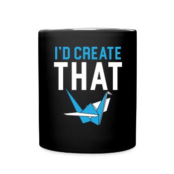 That's what I would create paper art origami Japanis - Full Colour Mug - black - Front