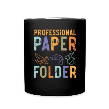 Professioneller Papierfalter Origami Japanische Ku - Tasse einfarbig - Schwarz - Vorne