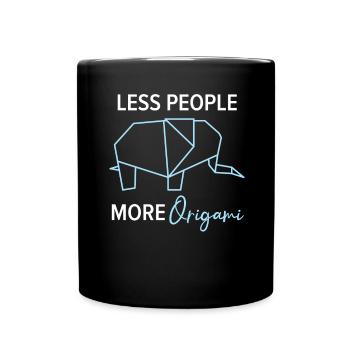 Moins de monde, plus de papier origami, ku japonais - Mug uni - noir - Devant