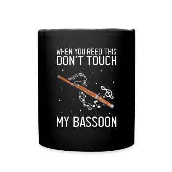 Basson pour basson anches et bassoniste - Mug uni - noir - Devant