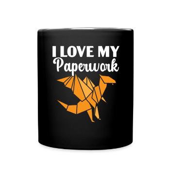 J’adore mes œuvres sur papier, art papier japonaisi - Mug uni - noir - Devant