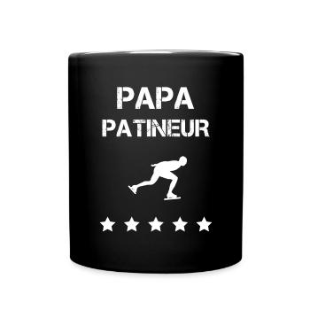 papa patineur patinage fête des pères - Mug uni - noir - Devant