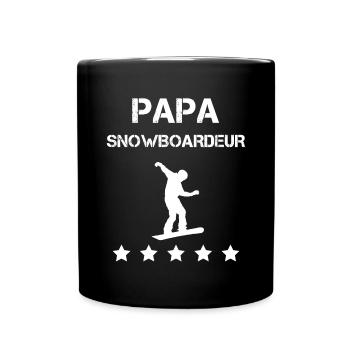 papa snowboardeur snowboard fête des pères - Mug uni - noir - Devant