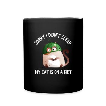 Fat Cat Obesity - Tasse einfarbig - Schwarz - Vorne