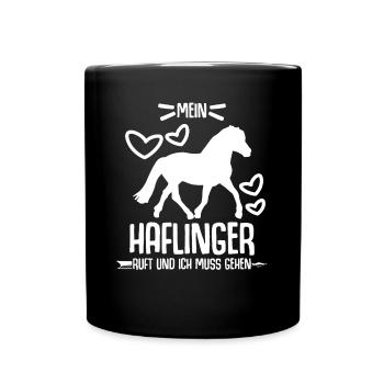 Mein Haflinger ruft - Tasse einfarbig - Schwarz - Vorne
