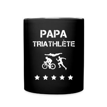 papa triathlète triathlon fête des pères - Mug uni - noir - Devant