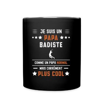 papa badiste papa normal badminton - Mug uni - noir - Devant
