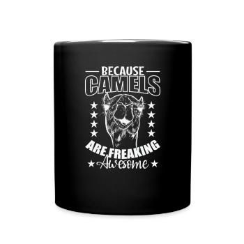 Because Camels are freaking Awesome Höcker - Tasse einfarbig - Schwarz - Vorne