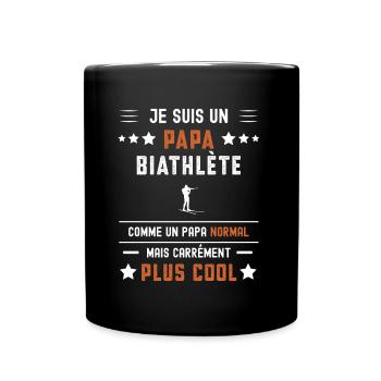 papa biathlète papa normal biathlon - Mug uni - noir - Devant