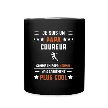 papa coureur papa normal running - Mug uni - noir - Devant