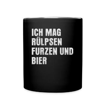 Vater Männer Vatertag Ehemann Bier Opa - Tasse einfarbig - Schwarz - Vorne