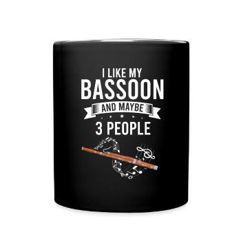 Bassoonist design for woodwind orchestra - Full Colour Mug - black - Front
