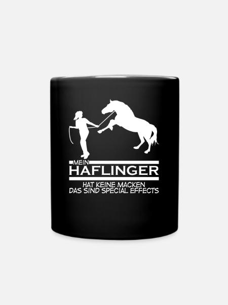 Haflinger Spruch Reiten Reiter Pferde - Tasse einfarbig - Schwarz