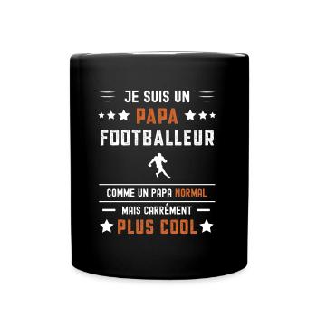 papa footballeur papa normal football US - Mug uni - noir - Devant