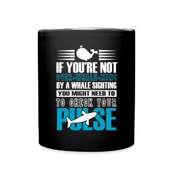 Blue whale for beluga whale and marine mammals - Full Colour Mug - black - Front