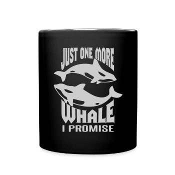 Orca Beobachtung für Buckelwale und Meerwale - Tasse einfarbig - Schwarz - Vorne