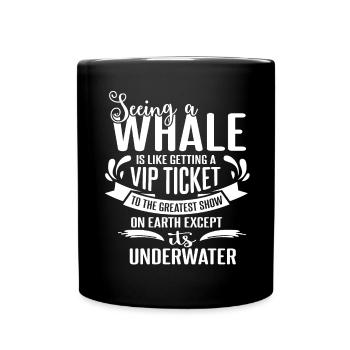 Beluga Whale Design for Marine Mammals and Orca - Full Colour Mug - black - Front