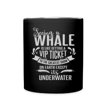 Marine mammals for orca watching and humpback whale - Full Colour Mug - black - Front