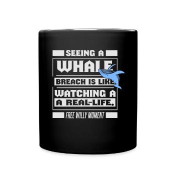Rorqual bleu pour béluga et mammifères marins - Mug uni - noir - Devant