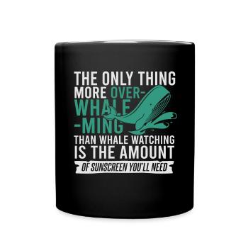 Whale watching design for whales - Full Colour Mug - black - Front