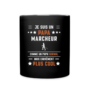 papa marcheur papa normal marche nordique - Mug uni - noir - Devant