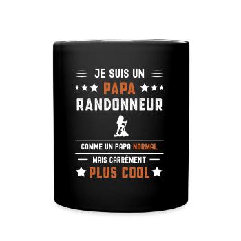 papa randonneur papa normal rando - Mug uni - noir - Devant