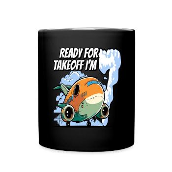 Ready for Takeoff I'm seven - 7nd Birthday Boy - Tasse einfarbig - Schwarz - Vorne
