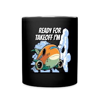 Ready for Takeoff I'm 4 - 4nd Birthday Boy - Tasse einfarbig - Schwarz - Vorne