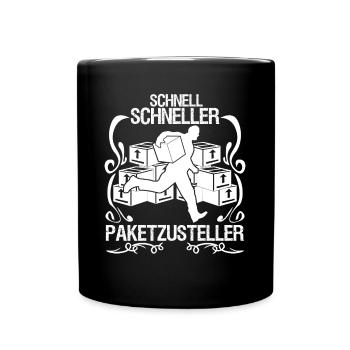 Paketzusteller Paketbote Paketdienst - Tasse einfarbig - Schwarz - Vorne