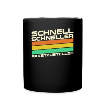 Paketbote Paketzusteller Paketdienst - Tasse einfarbig - Schwarz - Vorne