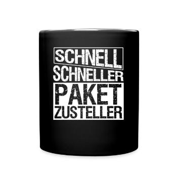 Paketbote Paket Pakete Paketzusteller - Tasse einfarbig - Schwarz - Vorne