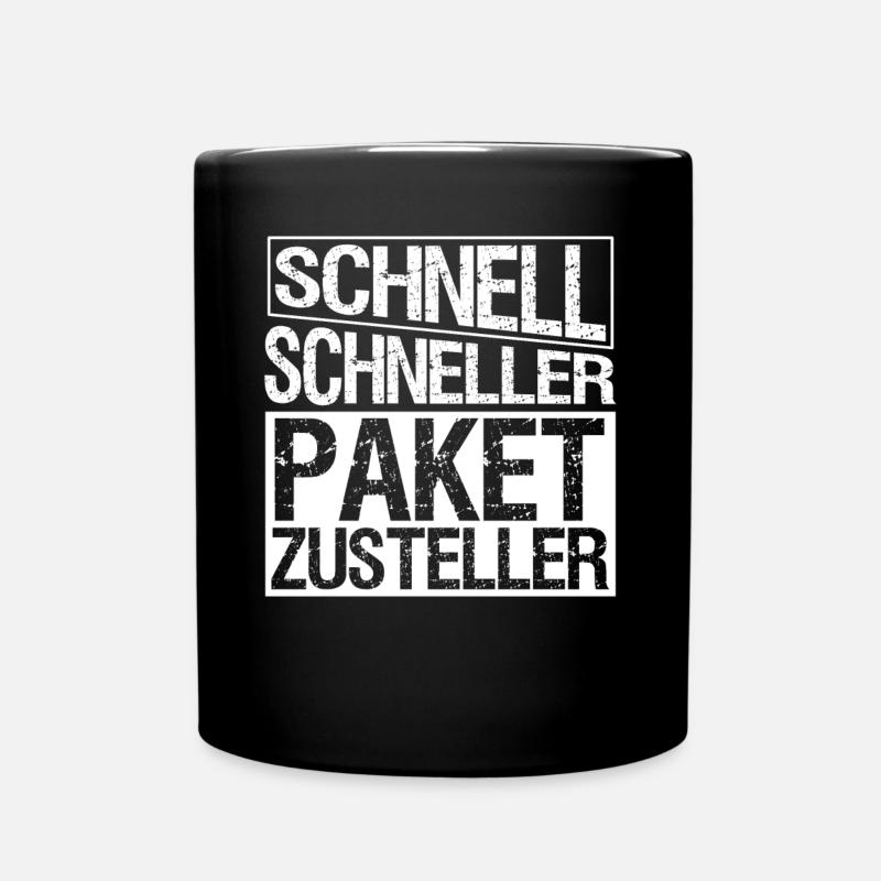 Paketbote Paket Pakete Paketzusteller - Tasse einfarbig - Schwarz