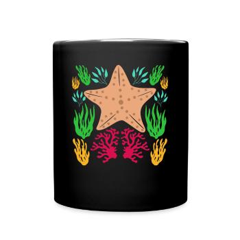 Étoile de mer dans la mer - Mug uni - noir - Devant