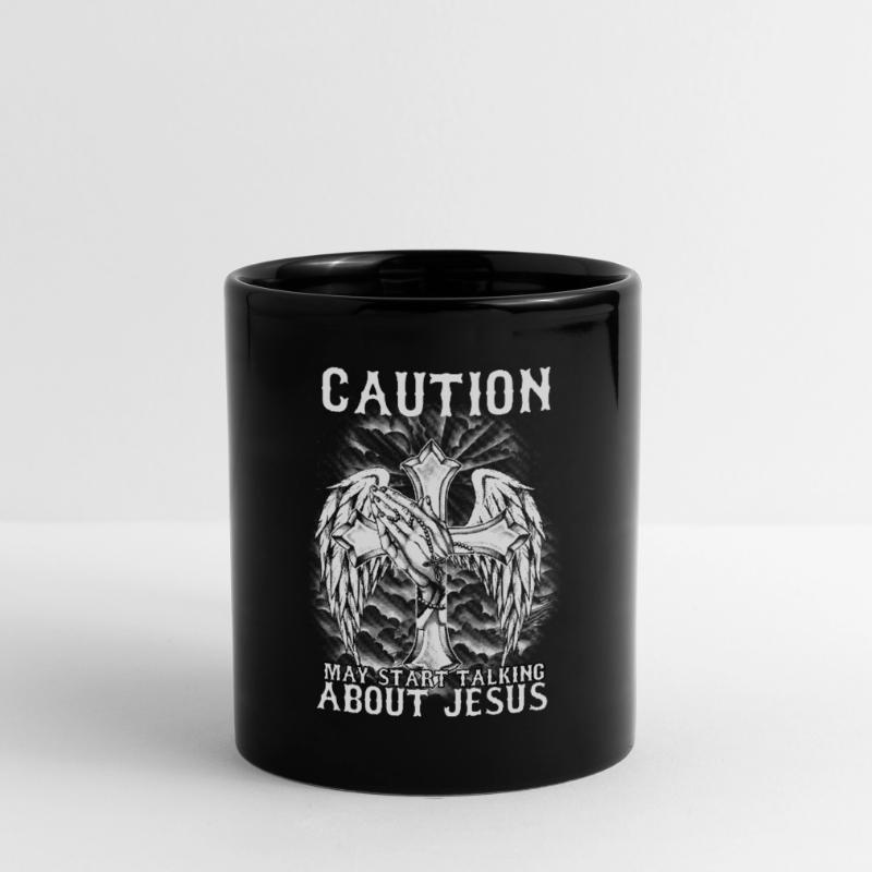 Caution May Start Talking About Jesus I God Full Colour Mug