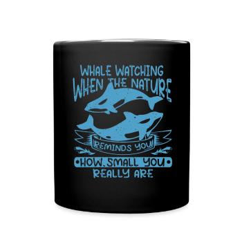 Whale design for whales and blue whales or beluga whales - Full Colour Mug - black - Front